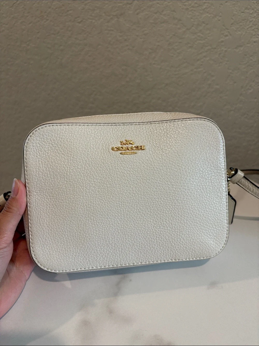 Coach Chalk Pebbled Leather Crossbody